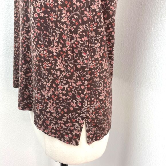 Vintage Y2K Tank Top American Eagle Outfitter Small Brown Calico Print Knit Boho - Picture 5 of 10